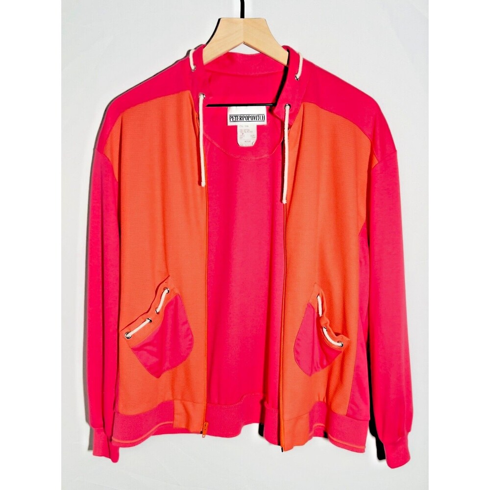 vintage PETER POPOVITCH 1980's Miami Spring Break Vibe Pastel Pink Jacket [M]